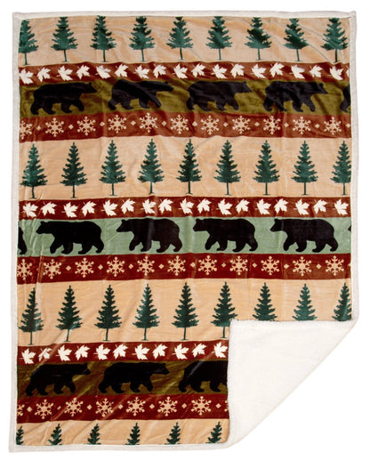 Cascade Ridge Plush Throw Blanket — Faux Shearling Lining (54" × 68")