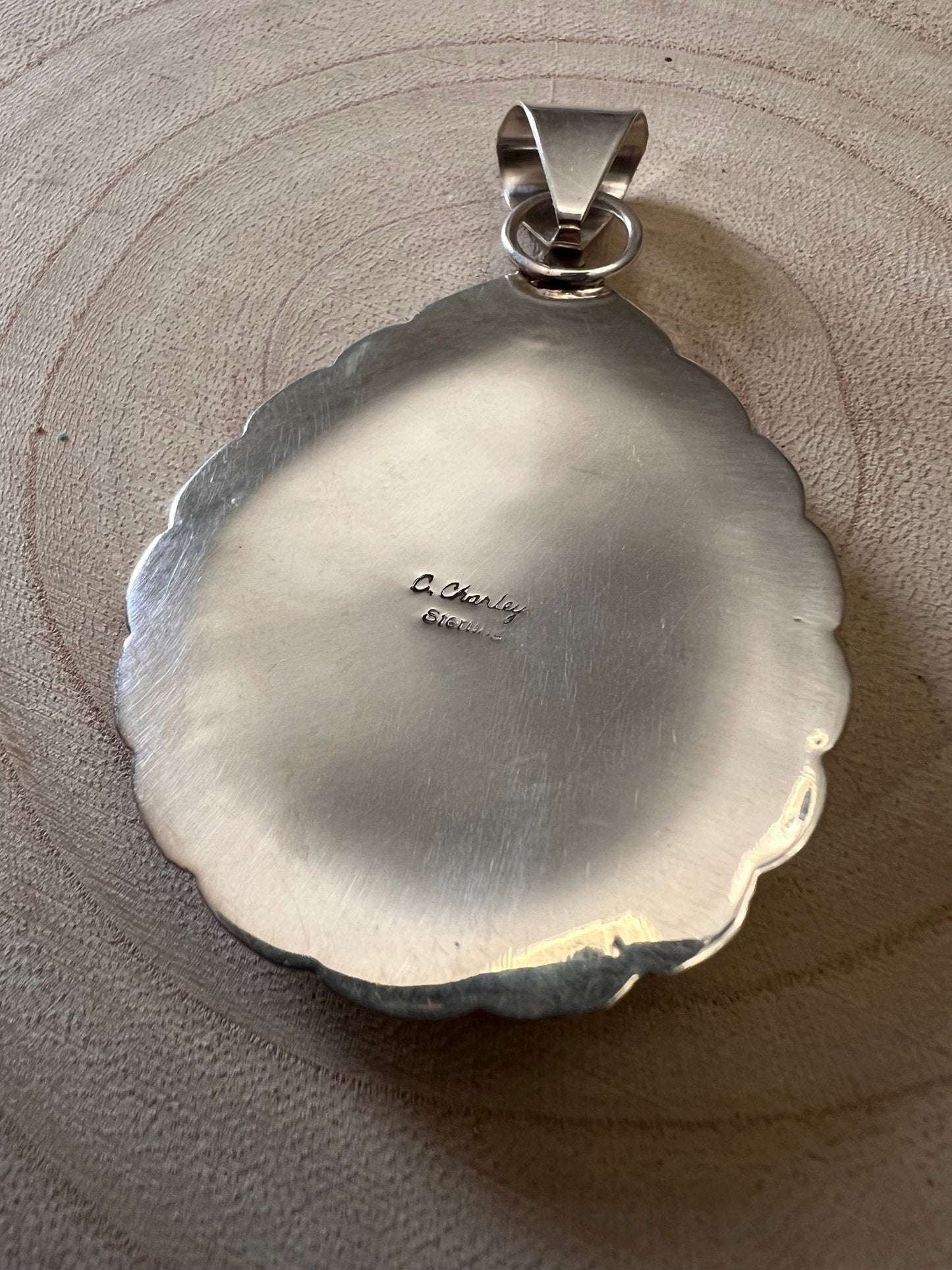 Chester Charley Turquoise & Sterling Silver Pendant