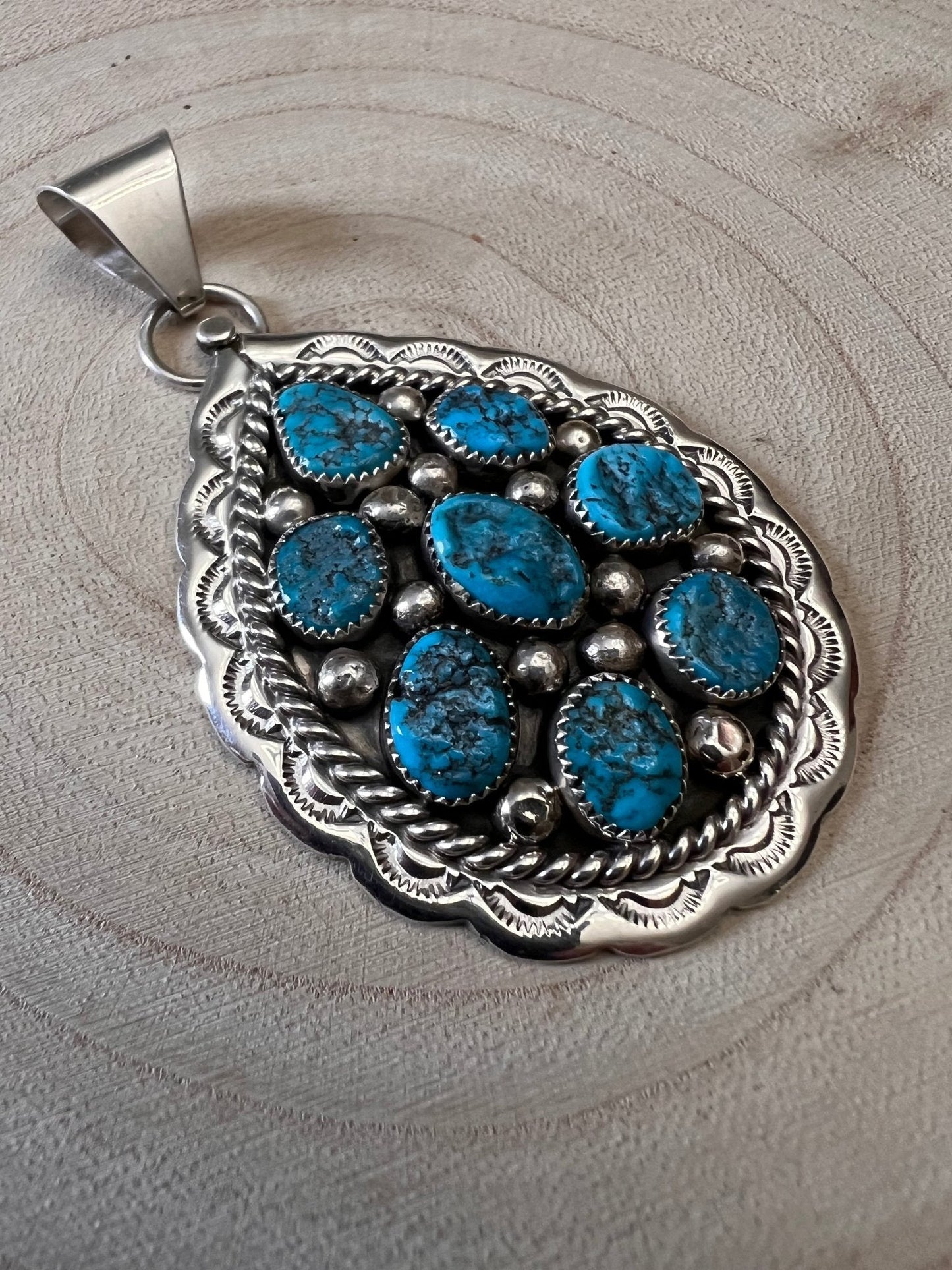 Chester Charley Turquoise & Sterling Silver Pendant