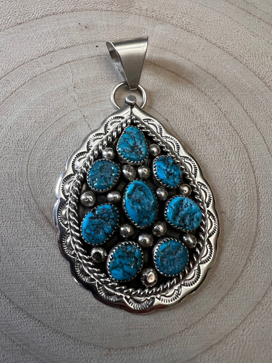 Chester Charley Turquoise & Sterling Silver Pendant