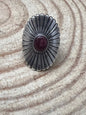 Raymond Coriz Navajo Concho Ring with Purple Spiny Oyster — Sterling Silver, Size 8+ Adjustable