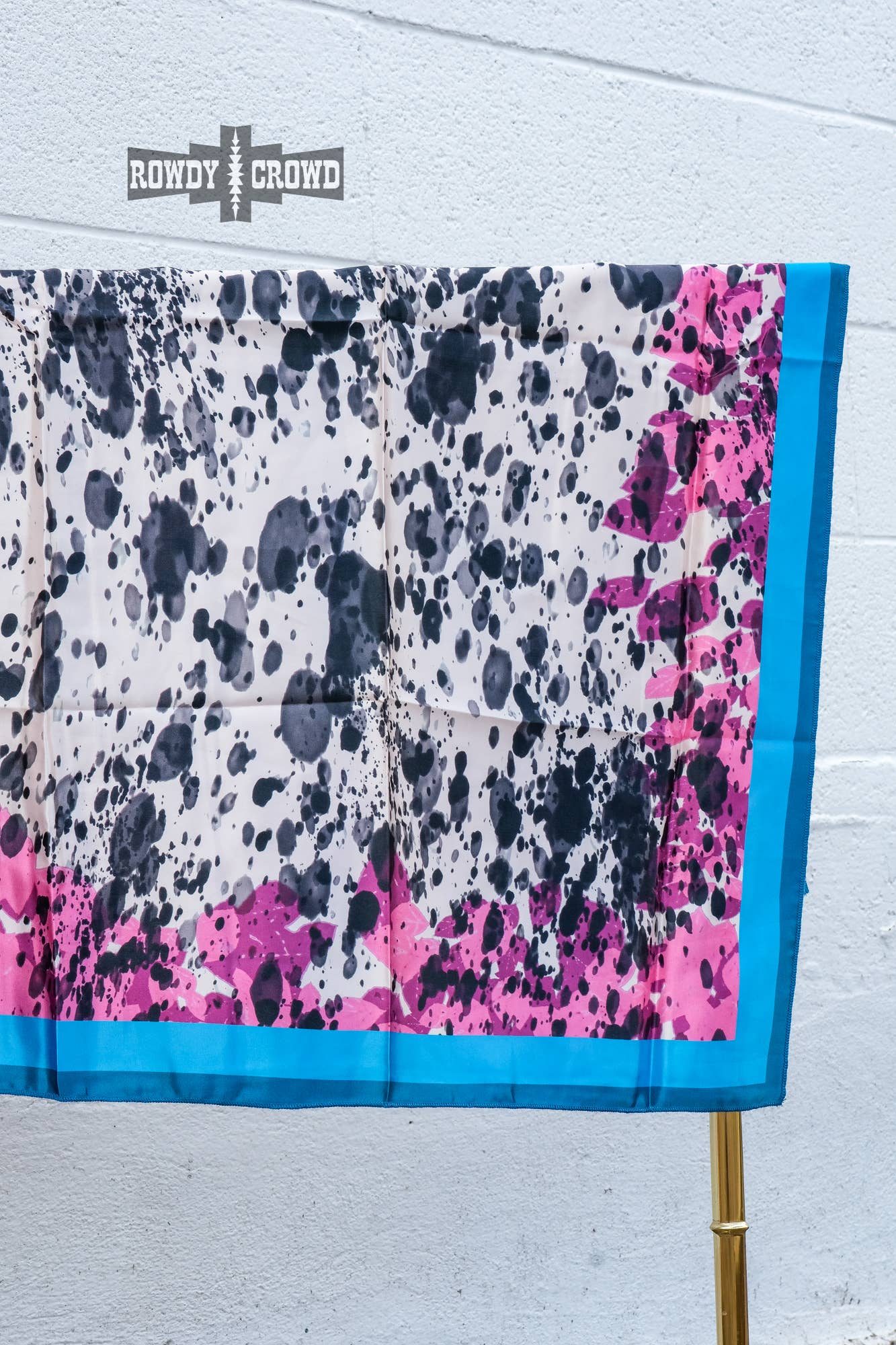 "Cool Cowhide" Wild Rag — 36" Polyester Western Statement Scarf