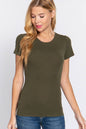 Active Basic Cotton Spandex Jersey Crew Neck Western Tee — Short Sleeve Wardrobe Essential
