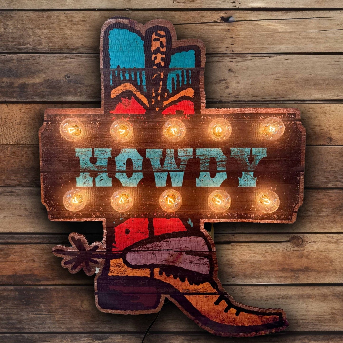 Cowboy Boot Marquee Lighted Artwork