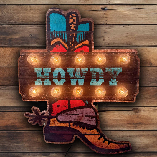 Cowboy Boot Marquee Lighted Artwork