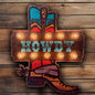 Cowboy Boot Marquee Lighted Artwork — Original Print on Canvas (22.5"×18.25")