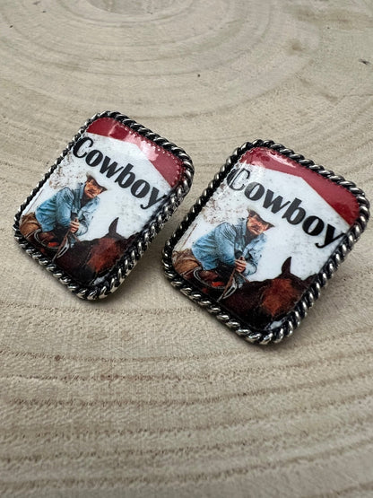 Western Cowboy Cigarette Fashion Earrings — Petite 1" Western Statement