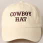 Western Cowboy Hat Embroidered Baseball Cap — Cotton Twill with 6-Panel Design & Curved Brim