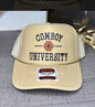 "Cowboy University" Trucker Hat — Otto 5-Panel Foam Front with Breathable Mesh Back