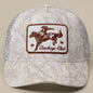 "Cowboys Club" Cowboy & Horse Embroidered Patch Mesh Cap — Wild West Charm with Adjustable Snapback