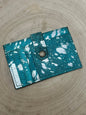 Western Cowhide Credit Card Wallet — Silver on Turquoise Hair-on-Hide (5" x 4" Real Hide)