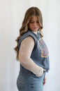 Sweet Generis Mesh Bow High Neck Long Sleeve Fitted Top — Dot Mesh with Small Bow Detail (Black & Off White)
