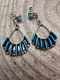 Davis Kaamasee Zuni Sterling Silver Kingman Turquoise Dangle Earrings