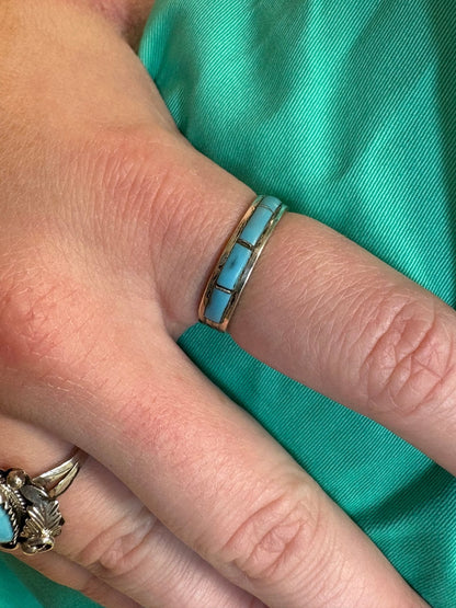 Debbie Livingston Navajo Kingman Turquoise Sterling Silver Ring — Sizes 7, 8, 8.5 Available