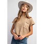 Sweet Generis "Devils Tower" Western Ribbed Sweater Top — Funnel Neck with Front Pouch Pocket (4 Colors)