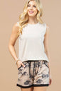 Avery "Dylan" Western Print Color Block Knit Shorts — Wild West-Inspired Comfort & Style