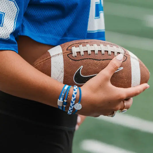 "Game Day" Blue/White Hair Tie Bracelet