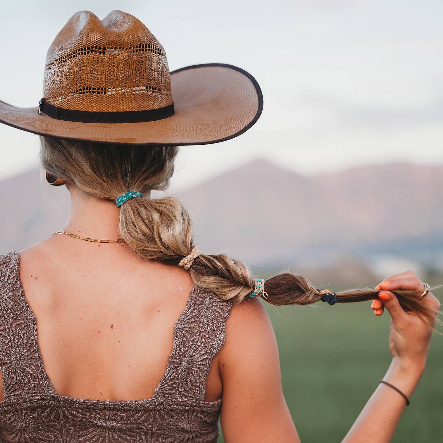 "Stride" Turquoise Cowgirl Boot Hair Tie Bracelets