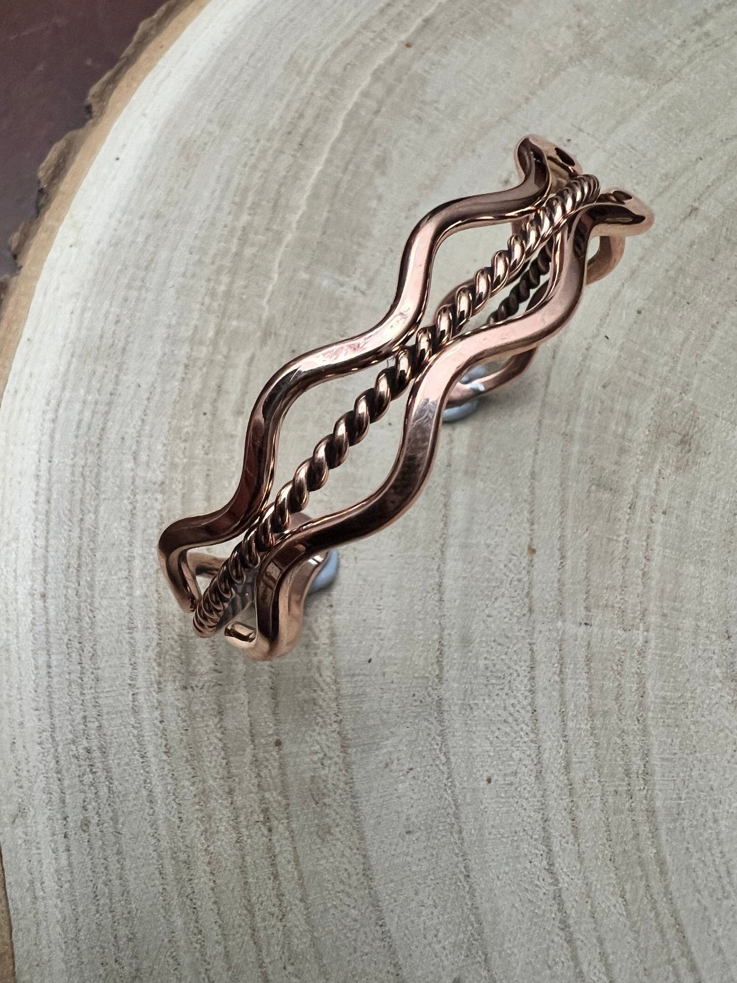 Elaine Tahe Navajo Copper Bracelet — Bold 1/2" Wide (Fits Up to 6" Wrist)