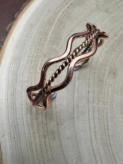 Elaine Tahe Navajo Copper Bracelet — Bold 1/2" Wide (Fits Up to 6" Wrist)