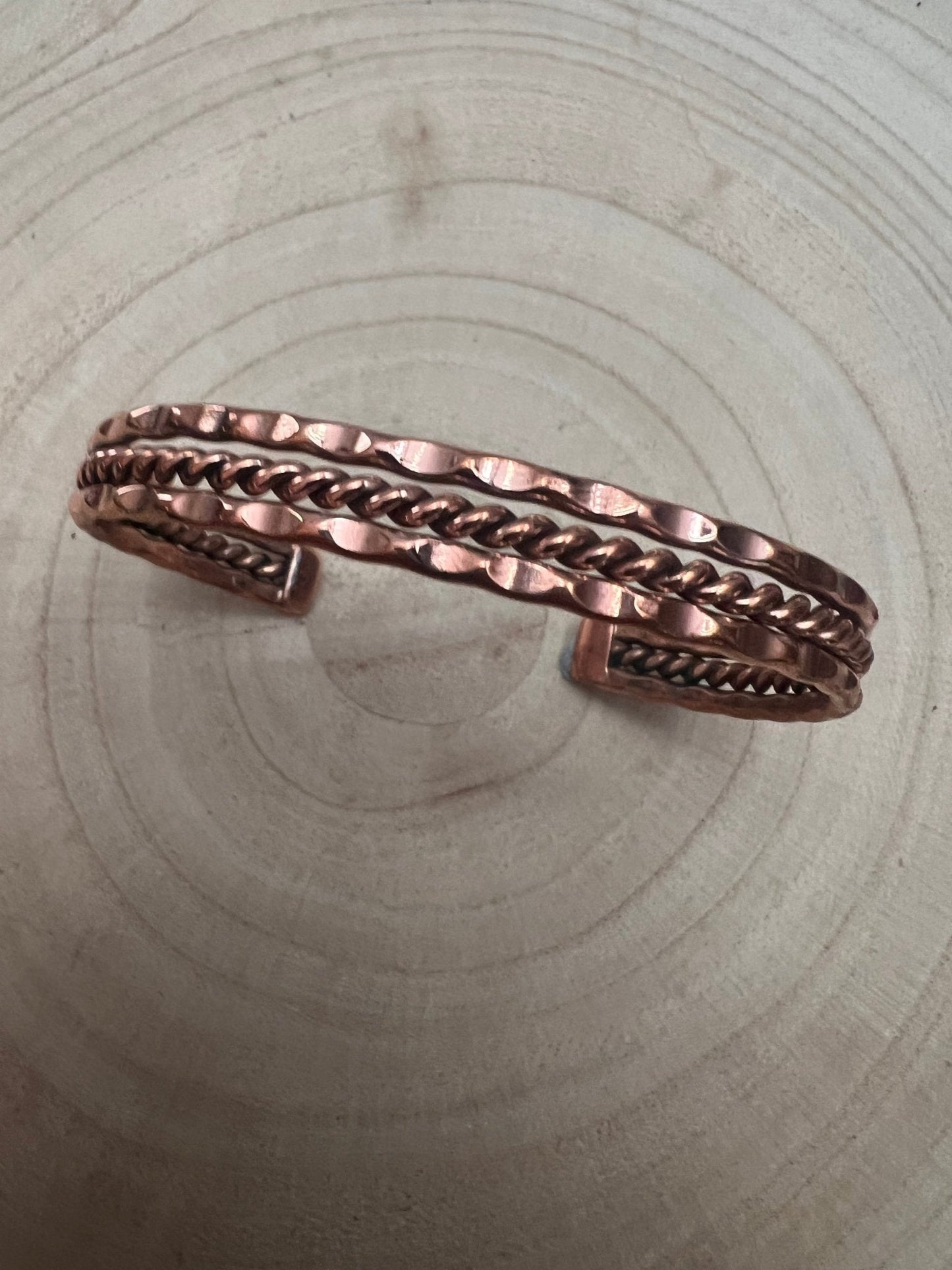 Elaine Tahe Navajo Copper Bracelet — 3/8" Wide, 6 1/8" Length (Fits 7 1/8" Wrist)