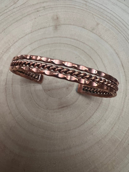 Elaine Tahe Navajo Copper Bracelet — 3/8" Wide, 6 1/8" Length (Fits 7 1/8" Wrist)