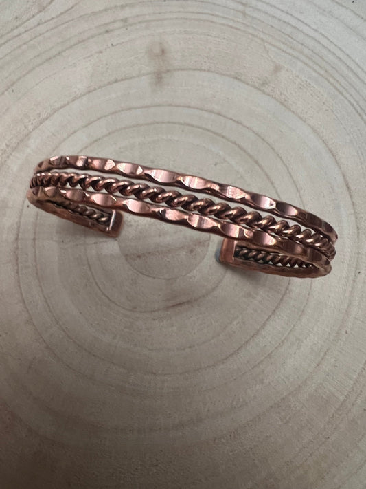 Elaine Tahe Navajo Copper Bracelet — 3/8" Wide, 6 1/8" Length (Fits 7 1/8" Wrist)