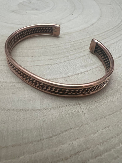 Elaine Tahe Navajo Copper Bracelet — Bold 1/2" Wide (Fits 6 1/8" Wrist)