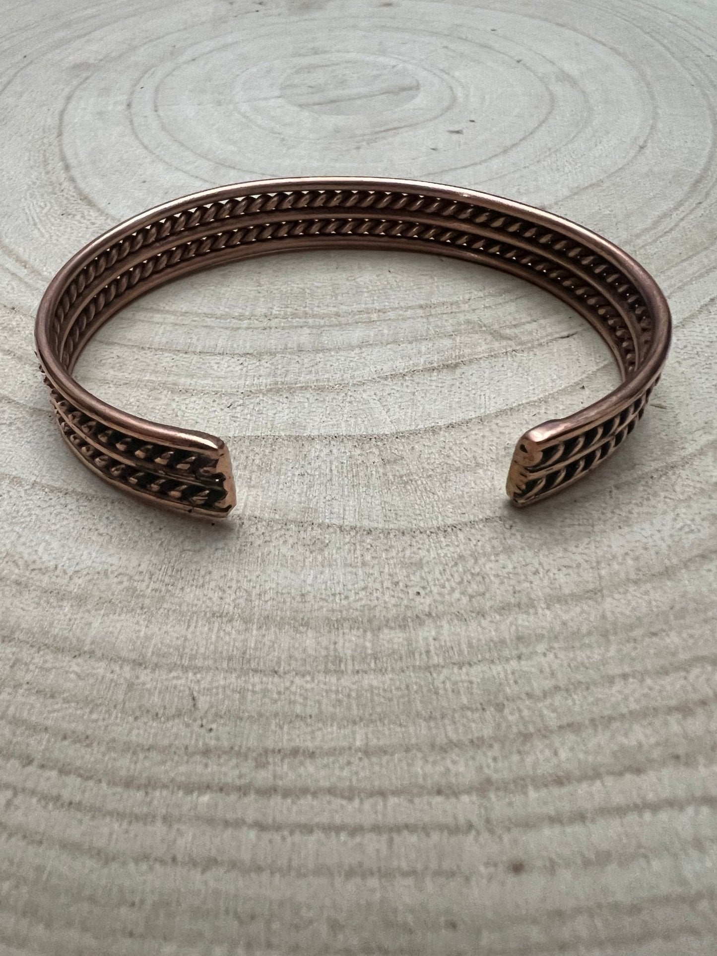 Elaine Tahe Navajo Copper Bracelet — 7/16" Wide (Fits Up to 7 1/8" Wrist)