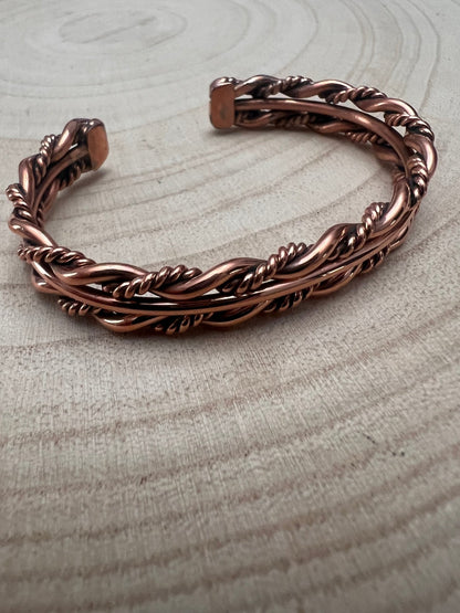Elaine Tahe Navajo Copper Bracelet — 3/8" Wide Petite (Fits 5 7/8" Wrist)