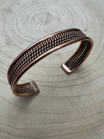 Elaine Tahe Navajo Copper Bracelet — Medium-Large 1/2" Wide (Fits 7 3/8" Wrist)