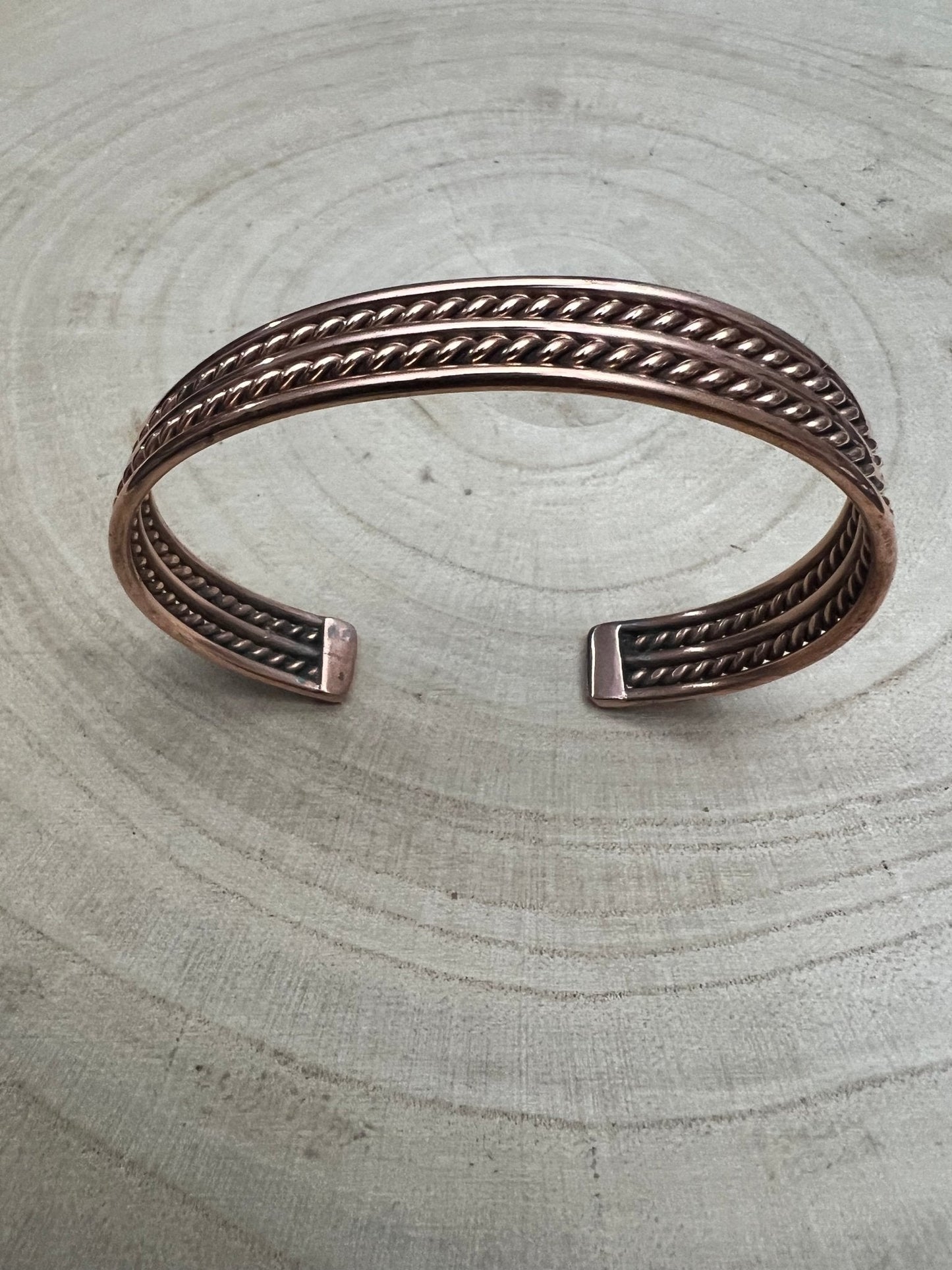 Elaine Tahe Navajo Copper Bracelet — 7/16" Wide (Fits Up to 7 1/8" Wrist)