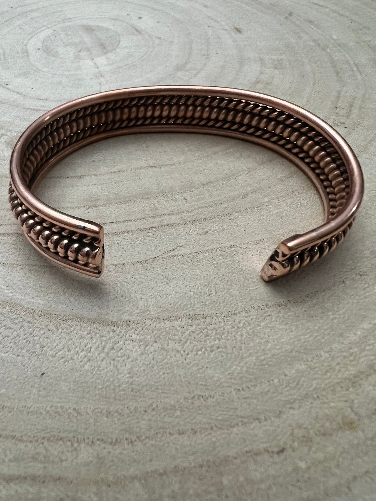Elaine Tahe Navajo Copper Bracelet — Large 1/2" Wide (Fits 7 1/8" Wrist)