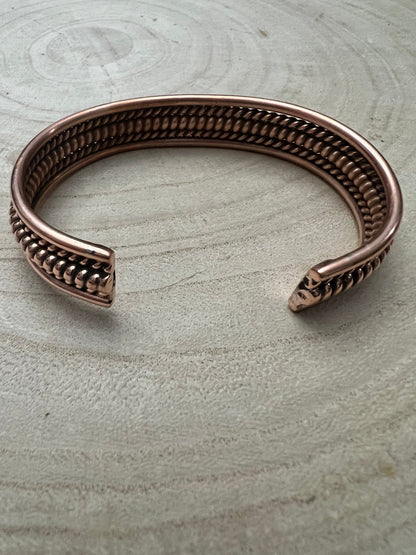 Elaine Tahe Navajo Copper Bracelet — Large 1/2" Wide (Fits 7 1/8" Wrist)