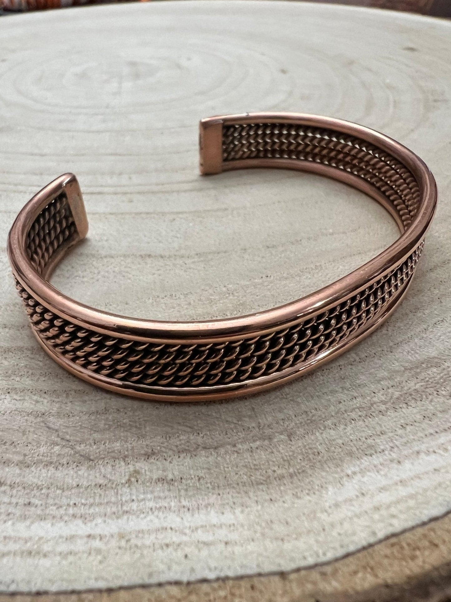 Elaine Tahe Navajo Copper Bracelet — Medium-Large 1/2" Wide (Fits 7 3/8" Wrist)