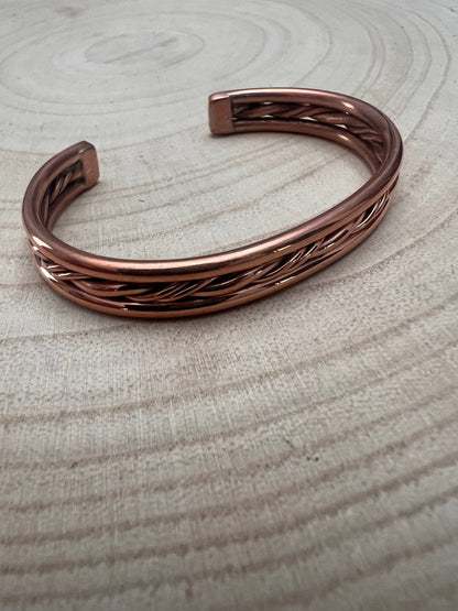 Elaine Tahe Navajo Copper Bracelet — 5/16" Wide (Fits 6" Wrist)