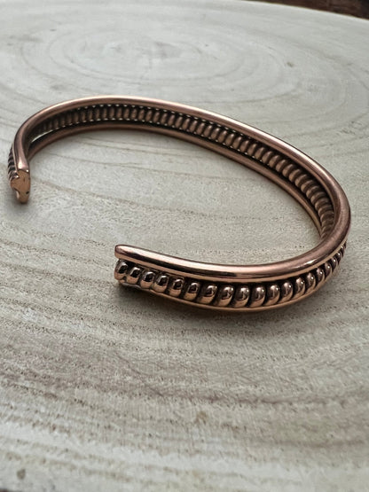 Elaine Tahe Navajo Copper Bracelet — 3/8" Wide, 6" Length (Fits 7 1/8" Wrist)