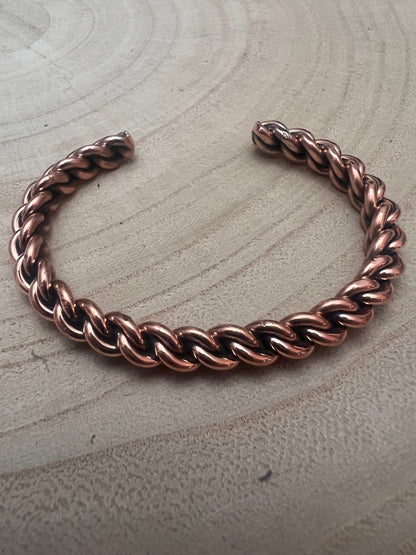 Elaine Tahe Navajo Copper Bracelet — Refined 1/4" Wide (Fits 5 7/8" Wrist)