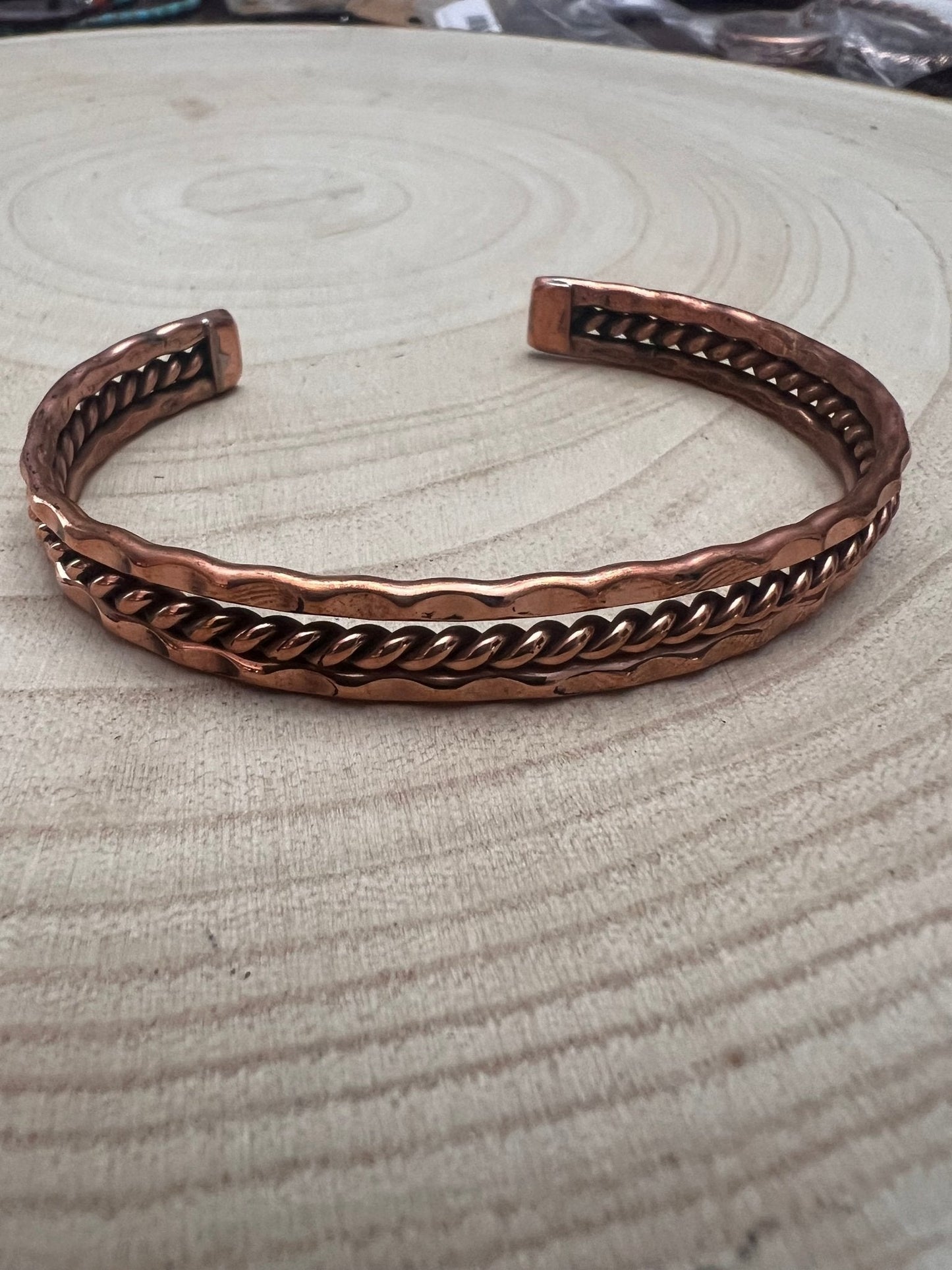 Elaine Tahe Navajo Copper Bracelet — 3/8" Wide, 6 1/8" Length (Fits 7 1/8" Wrist)