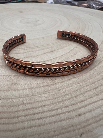 Elaine Tahe Navajo Copper Bracelet — 3/8" Wide, 6 1/8" Length (Fits 7 1/8" Wrist)