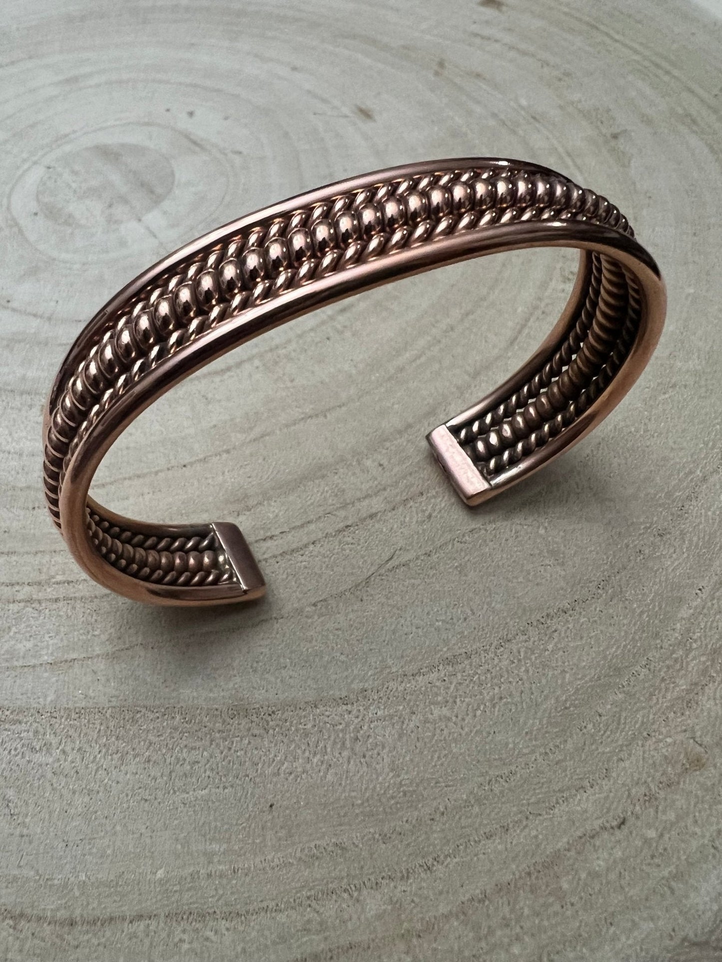 Elaine Tahe Navajo Copper Bracelet — Large 1/2" Wide (Fits 7 1/8" Wrist)