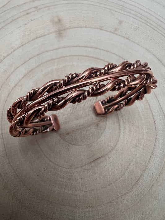 Elaine Tahe Navajo Copper Bracelet — 3/8" Wide Petite (Fits 5 7/8" Wrist)
