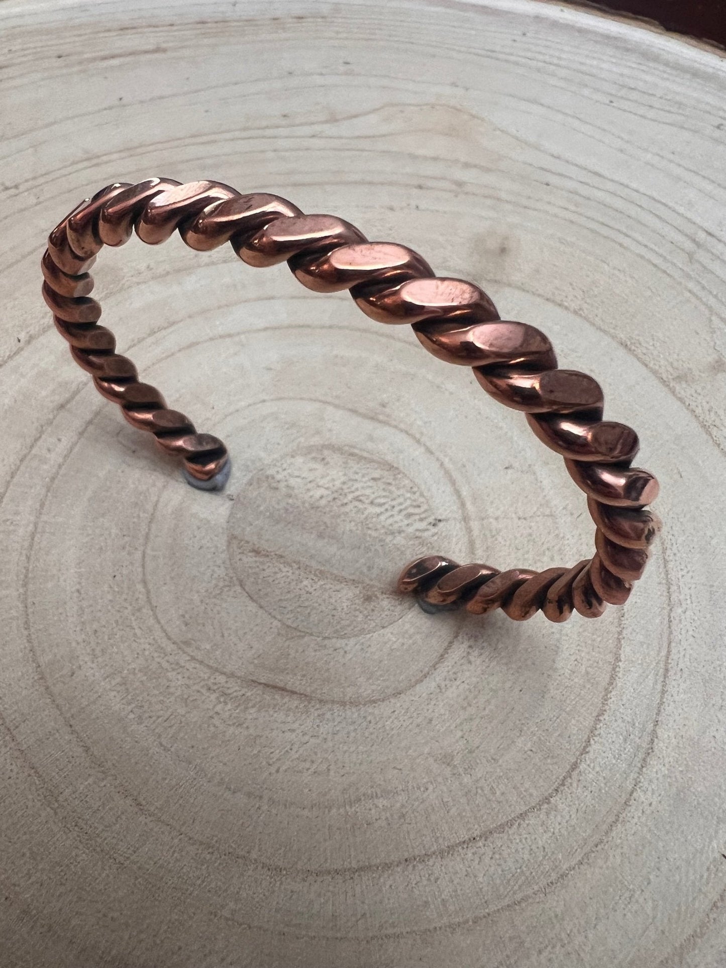 Elaine Tahe Navajo Copper Bracelet — Slim 1/4" Wide (Fits 7" Wrist)