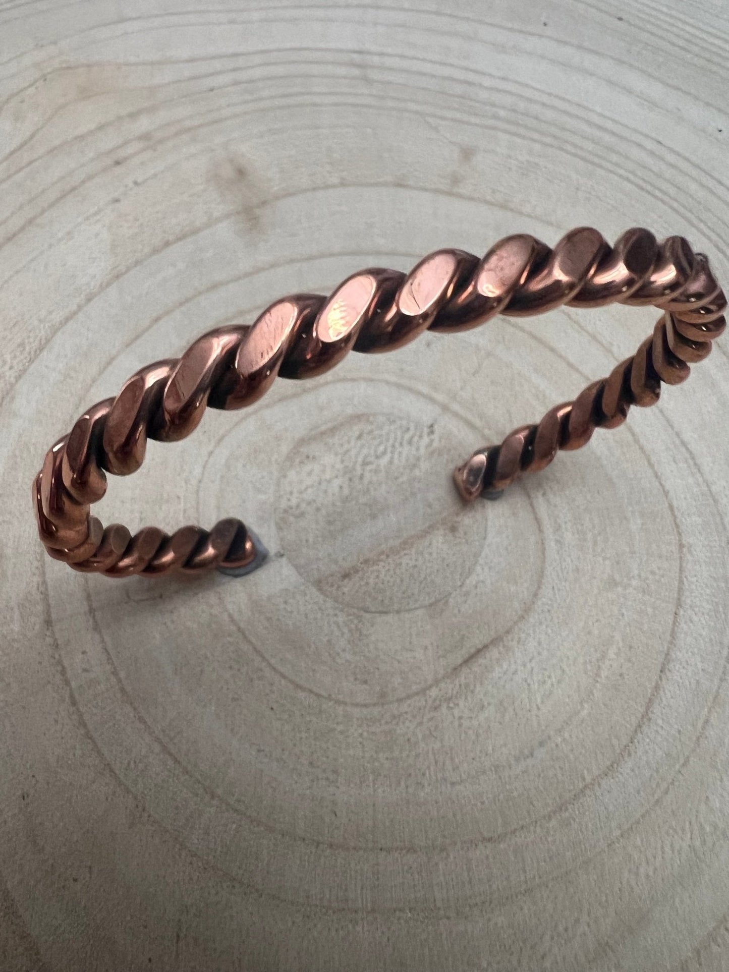 Elaine Tahe Navajo Copper Bracelet — Slim 1/4" Wide (Fits 7" Wrist)