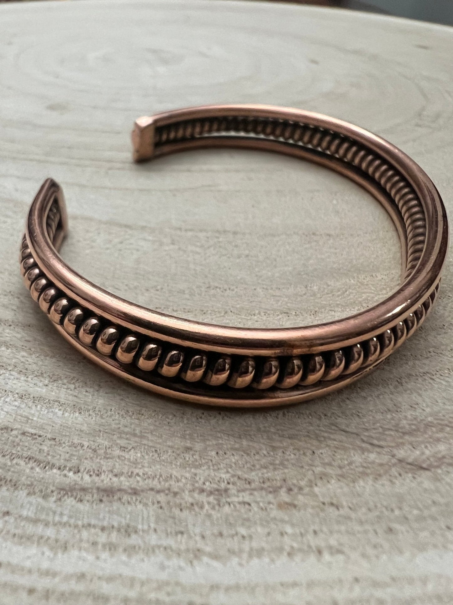 Elaine Tahe Navajo Copper Bracelet — 3/8" Wide, 6" Length (Fits 7 1/8" Wrist)
