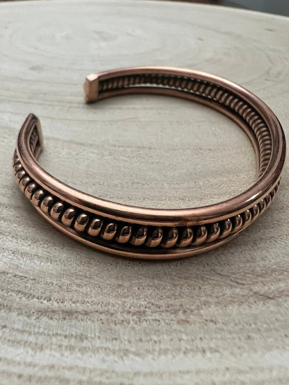 Elaine Tahe Navajo Copper Bracelet — 3/8" Wide, 6" Length (Fits 7 1/8" Wrist)