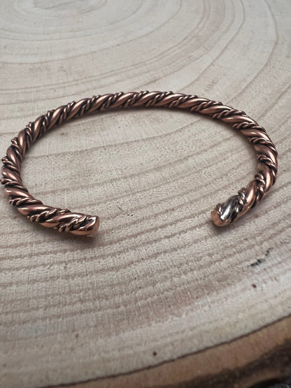 Elaine Tahe Navajo Copper Bracelet — Slender 1/8" Wide (Fits 5 7/8" Wrist)