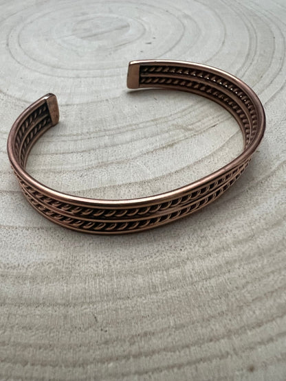 Elaine Tahe Navajo Copper Bracelet — 7/16" Wide (Fits Up to 7 1/8" Wrist)