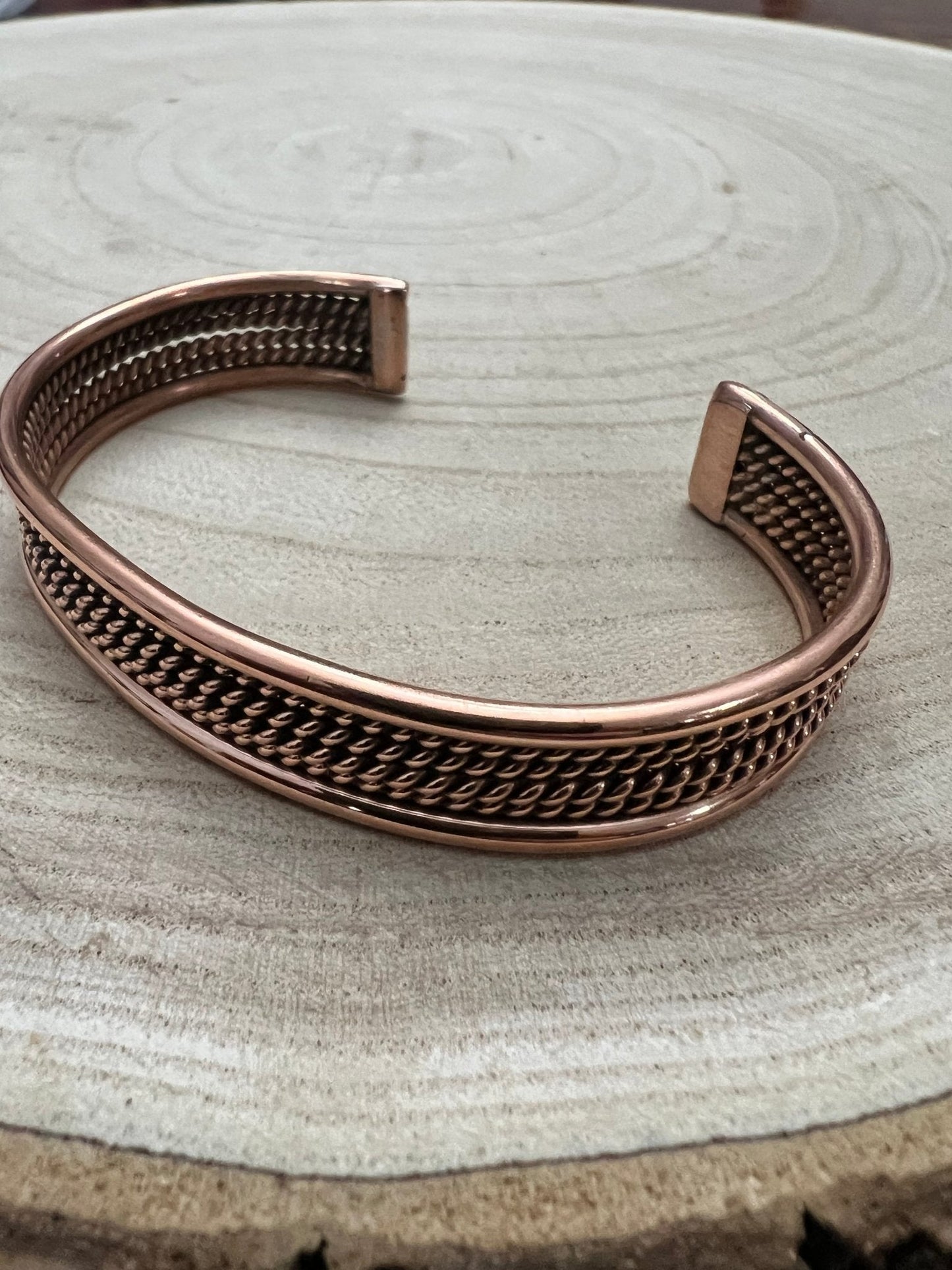 Elaine Tahe Navajo Copper Bracelet — Medium-Large 1/2" Wide (Fits 7 3/8" Wrist)