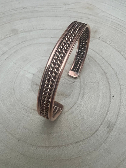 Elaine Tahe Navajo Copper Bracelet — Bold 1/2" Wide (Fits 6 1/8" Wrist)